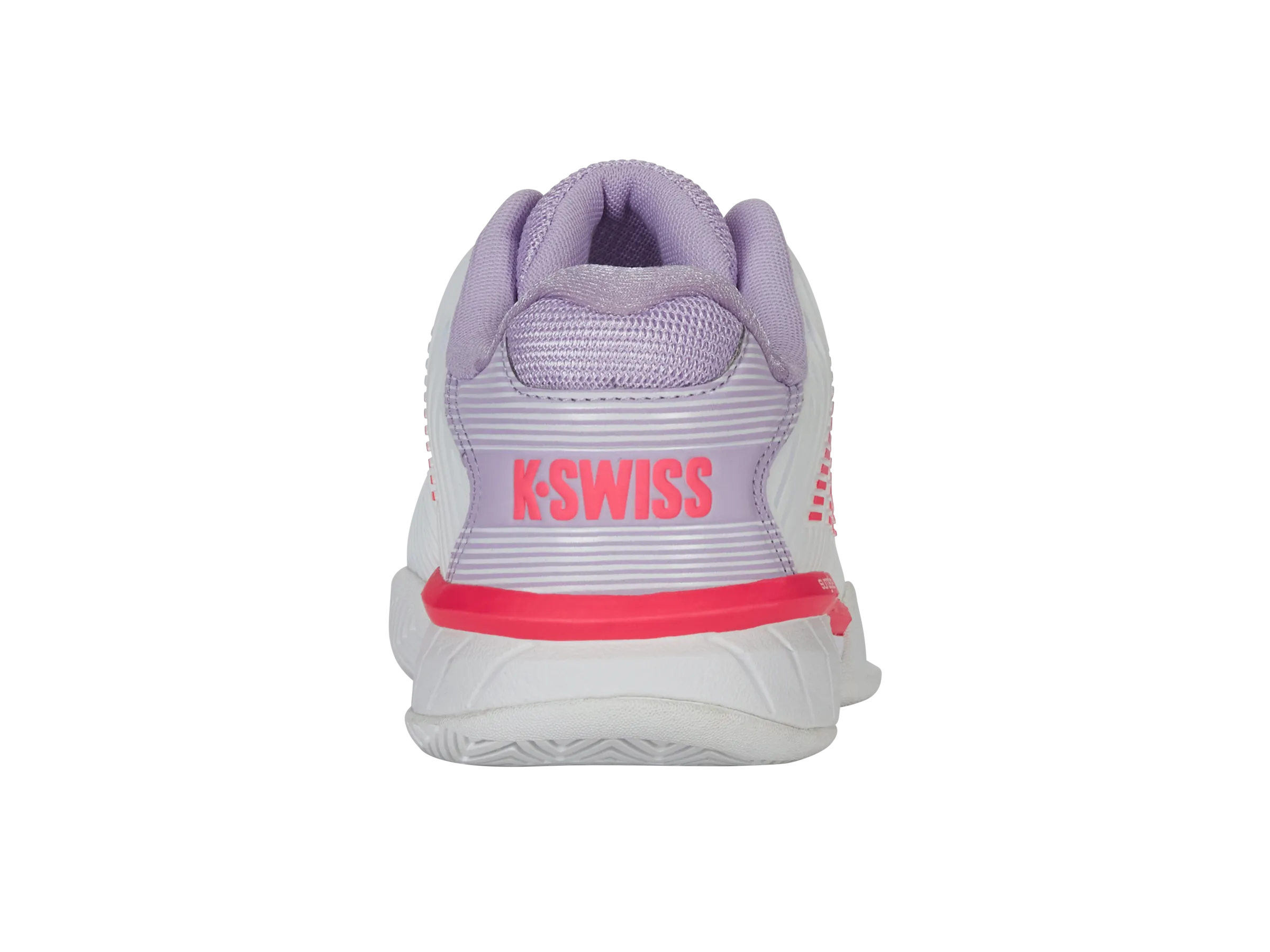 Contoured Arch Bridge Breathable mesh design 96807-182-W | HYPERCOURT EXPRESS 2-WIDE | WHITE/ORCHID PETAL/NEON BLAZE