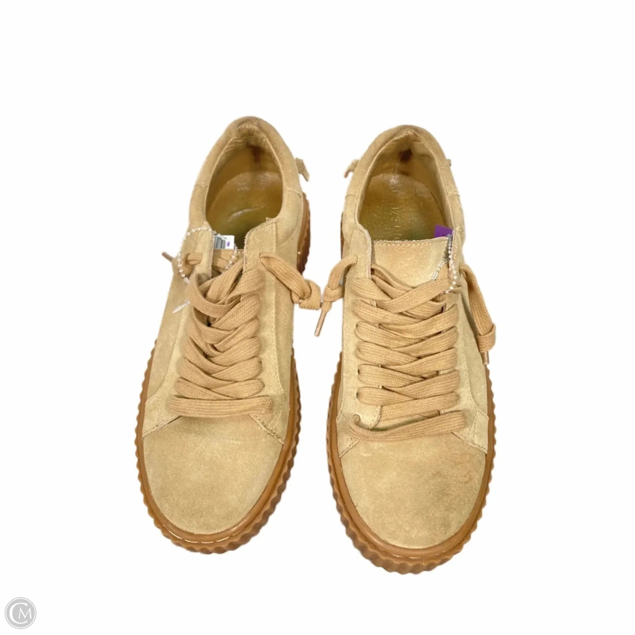 Durable Outsole Construction Enhanced Lateral Support Shoes Sneakers By J Slides In Tan, Size: 7