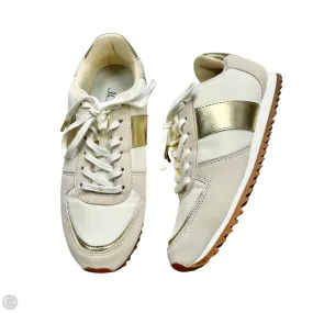 Shoes Sneakers By J. Crew In Gold & White, Size: 6 Adaptive Flex Notches Hexagonal Lug Pattern