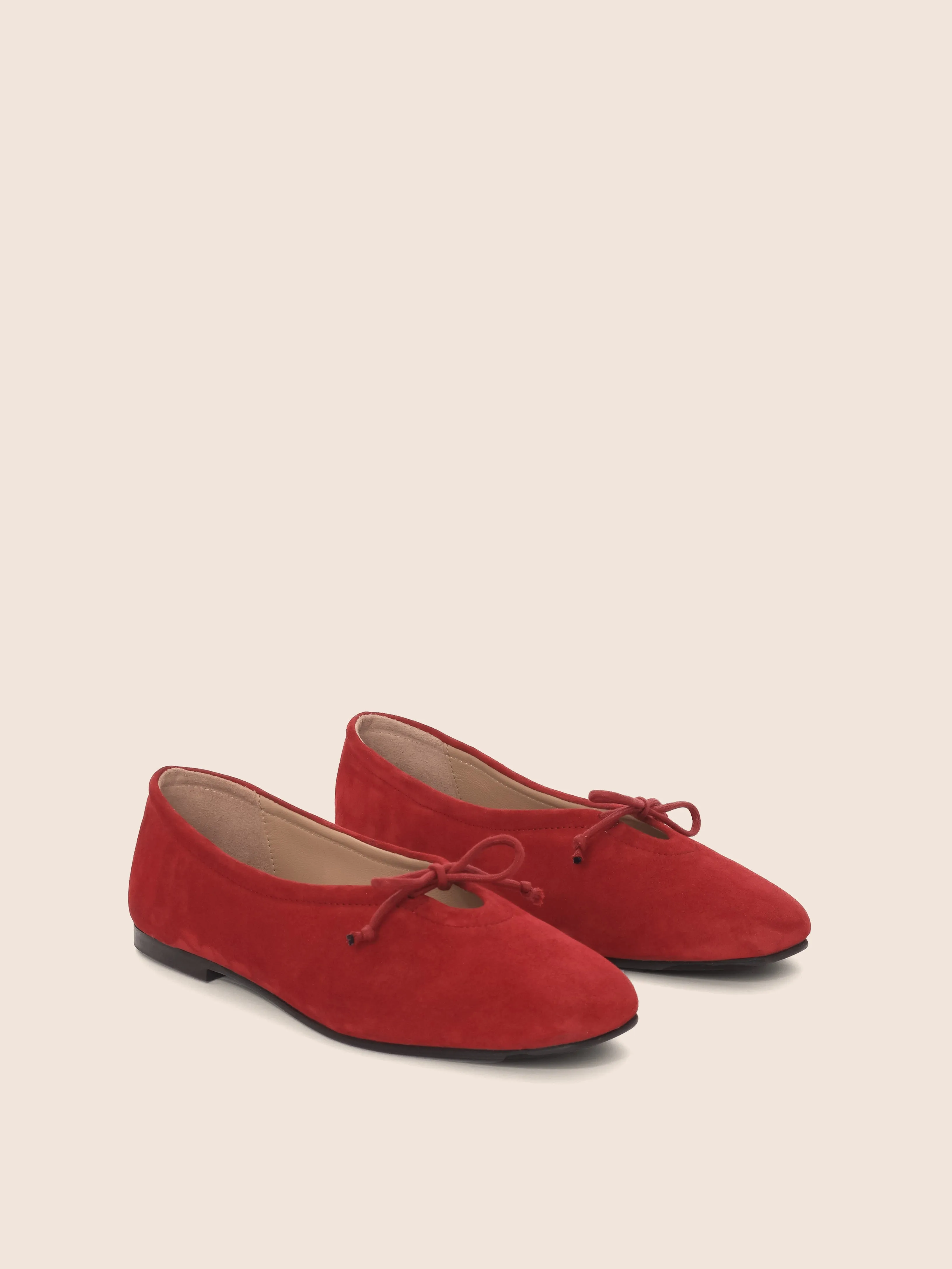 Prato Cherry Suede Ballerina Mountain Walk Wedding Glow