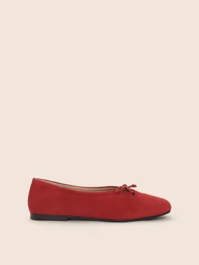 Ceremony Glow Prato Cherry Suede Ballerina