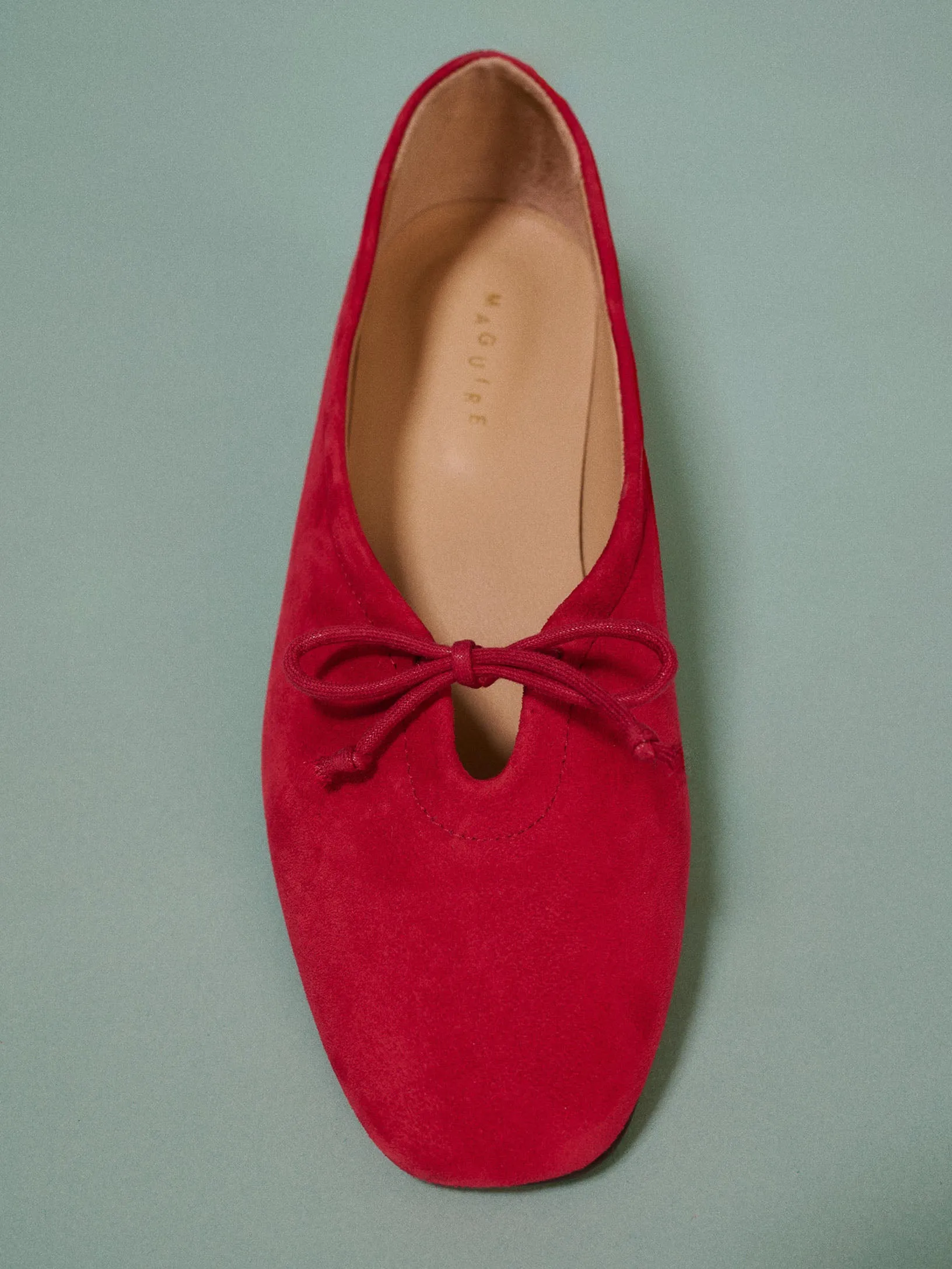 Concert Night Relaxing Footwear Prato Cherry Suede Ballerina