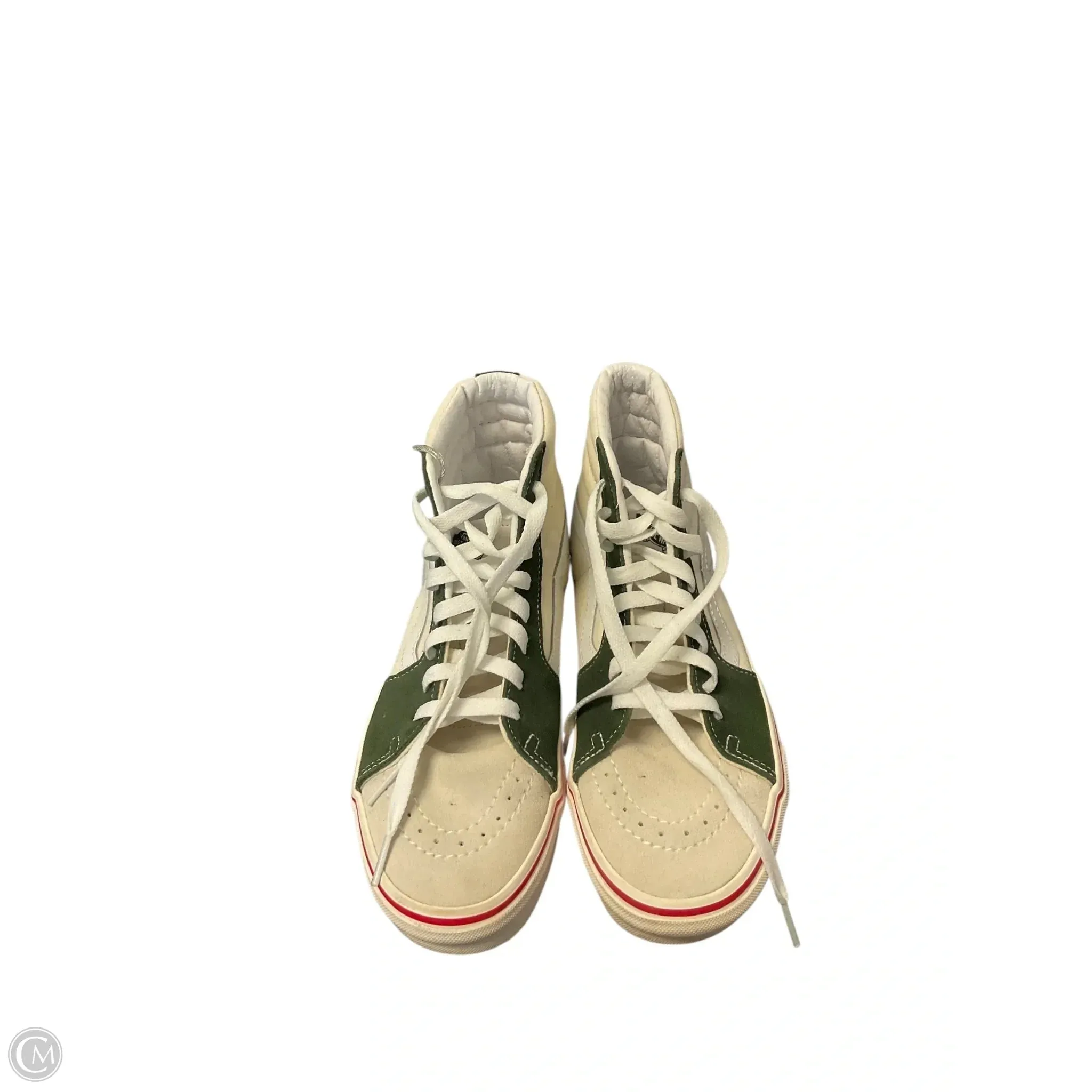 Shoes Sneakers By Vans In Green & White, Size: 7 Dual Material