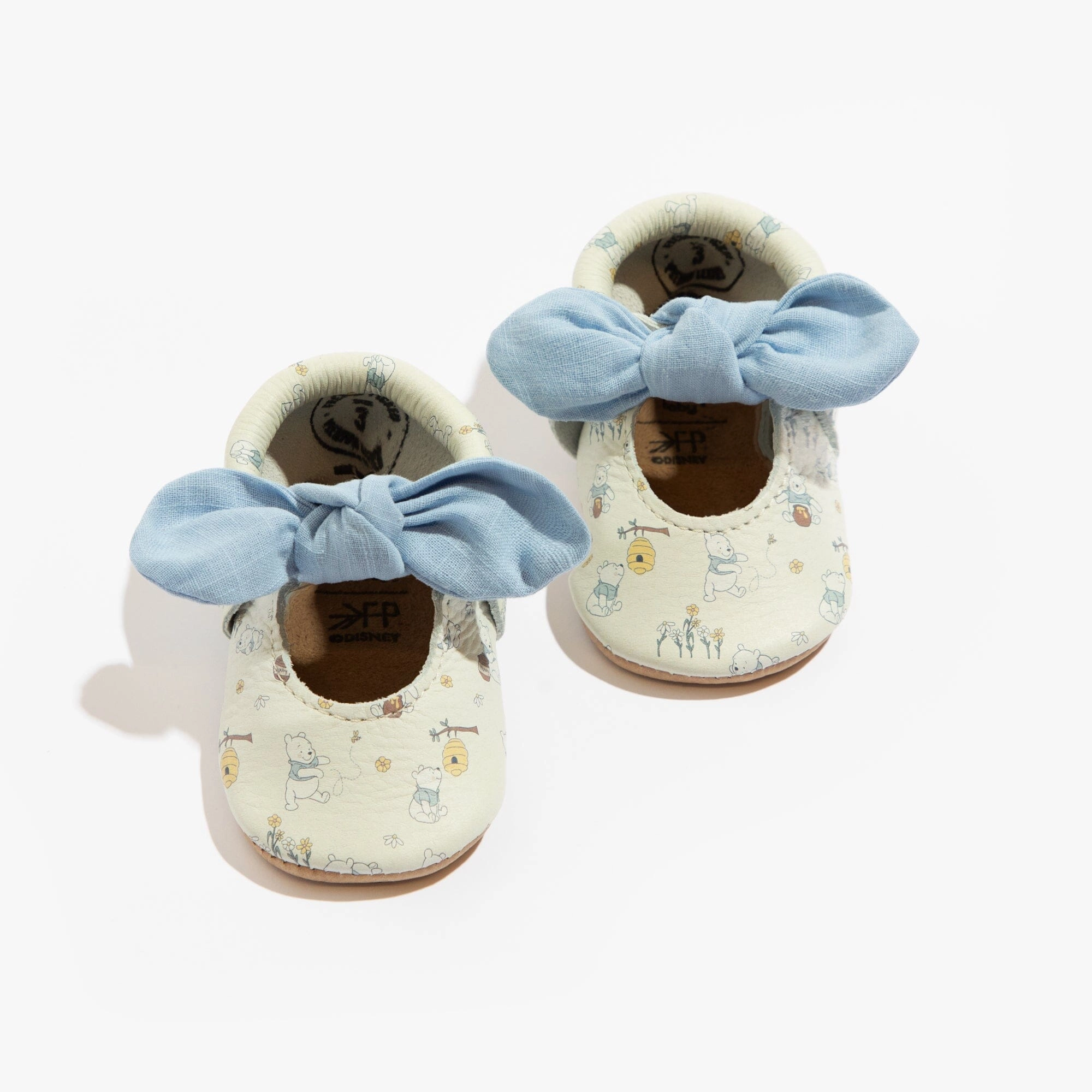 Disney Pooh Bear Linen Knotted Bow Baby Shoe School - appropriate kids' shoes AntimicrobialTreatment