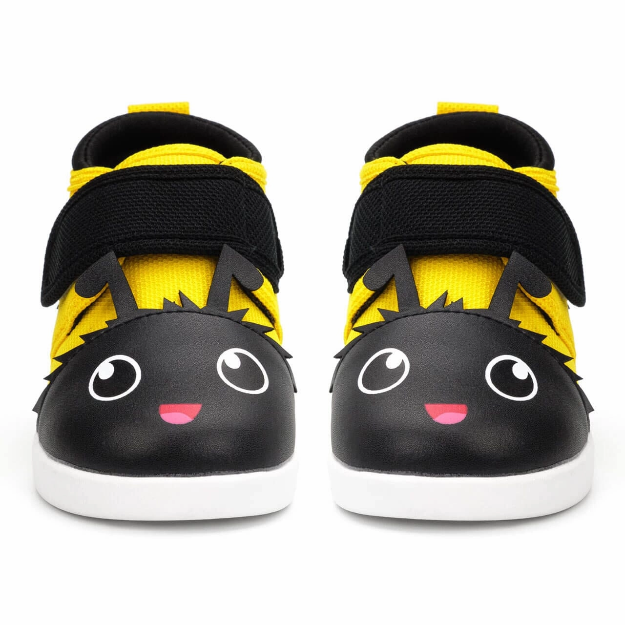 Bee Squeaky Toddler Shoes | Black/Yellow Angel Glow Stretch Fabric Active People