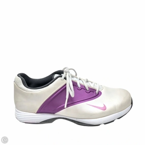Shoes Sneakers By Nike In Cream & Purple, Size: 7.5 Run Trail Synthetic Overlay