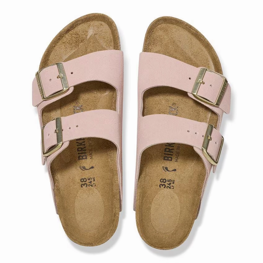 Birkenstock Women's Arizona Sandal - Light Rose Travel Adventure Slides Soft Straps Sandals
