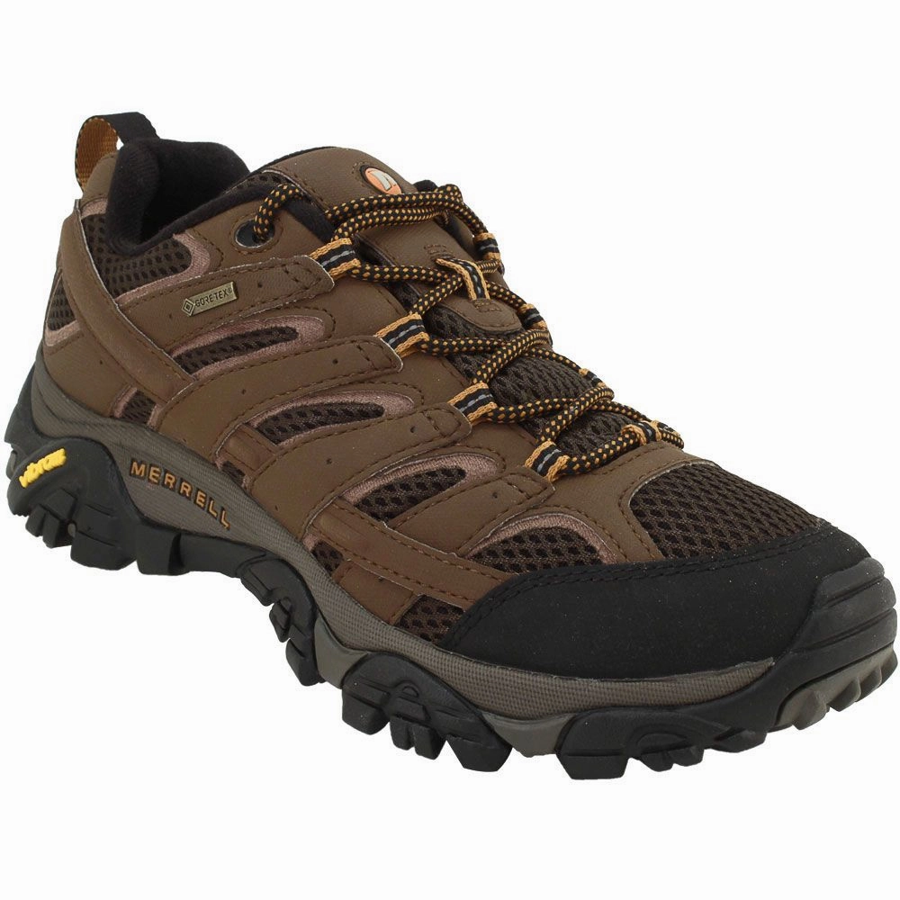 construction Sweat Resistant Gym Workout Merrell Men's Moab 2 GORE-TEX Waterproof Sneaker - Earth