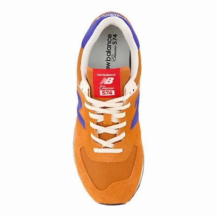 Party Glow New Balance Men's 574 Sneaker - Sienna with Blue Gemstone