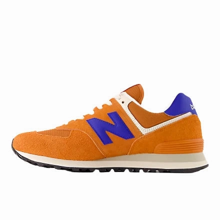 Shock absorption New Balance Men's 574 Sneaker - Sienna with Blue Gemstone