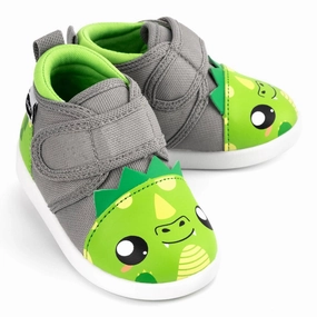 Fierce Dragon Squeaky Toddler Shoes | Green Lightweight Form Casual Wear