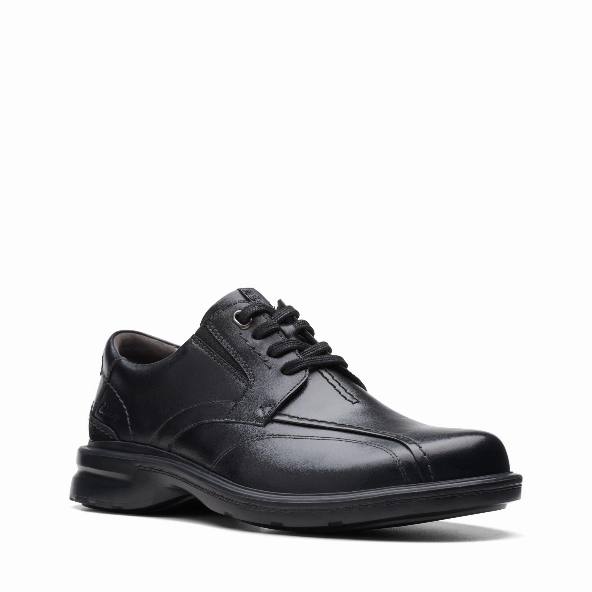 Clarks Men's Gessler Lace -?Black Leather Mesh