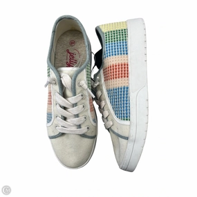 Temperature control Comfort-Oriented Shoes Sneakers By Jelly Pop In Blue & Orange, Size: 9