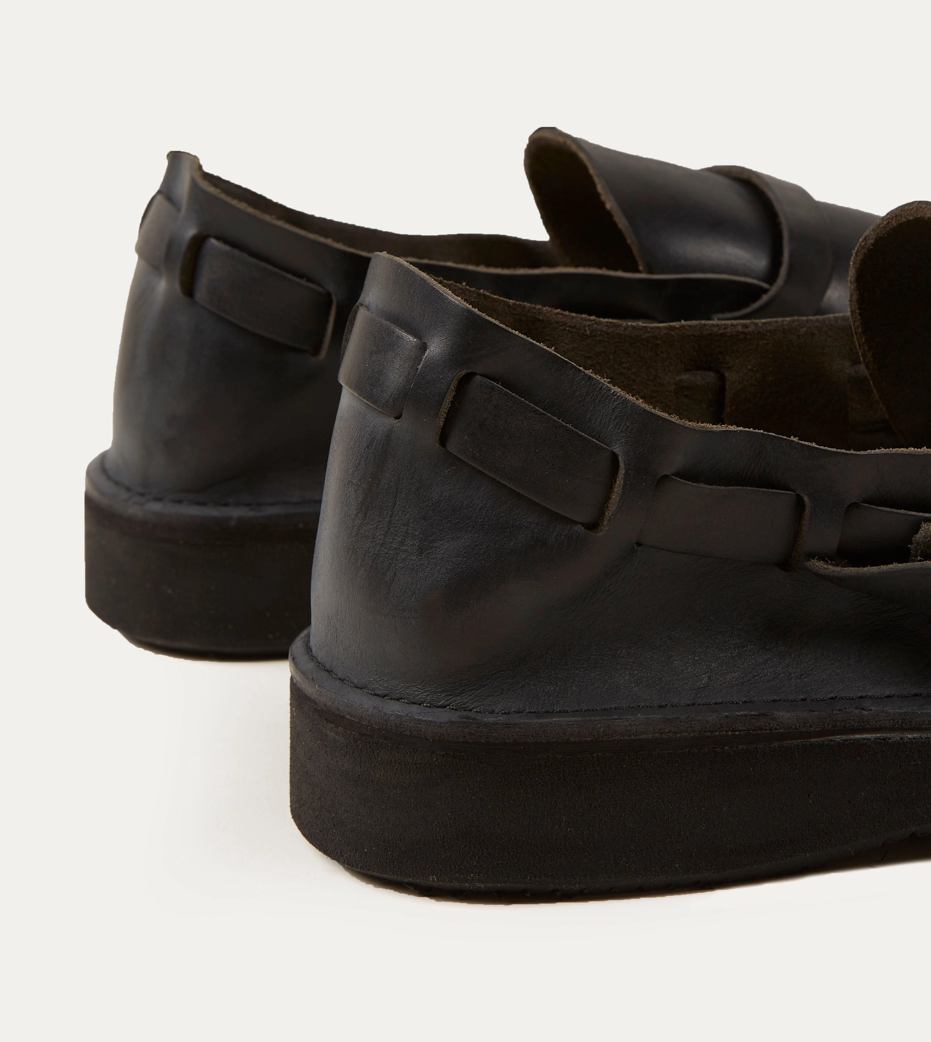 Aurora Shoe Co. Middle English Black Full Grain Leather Shoe Heat Free Durable Build Minimalist Fans