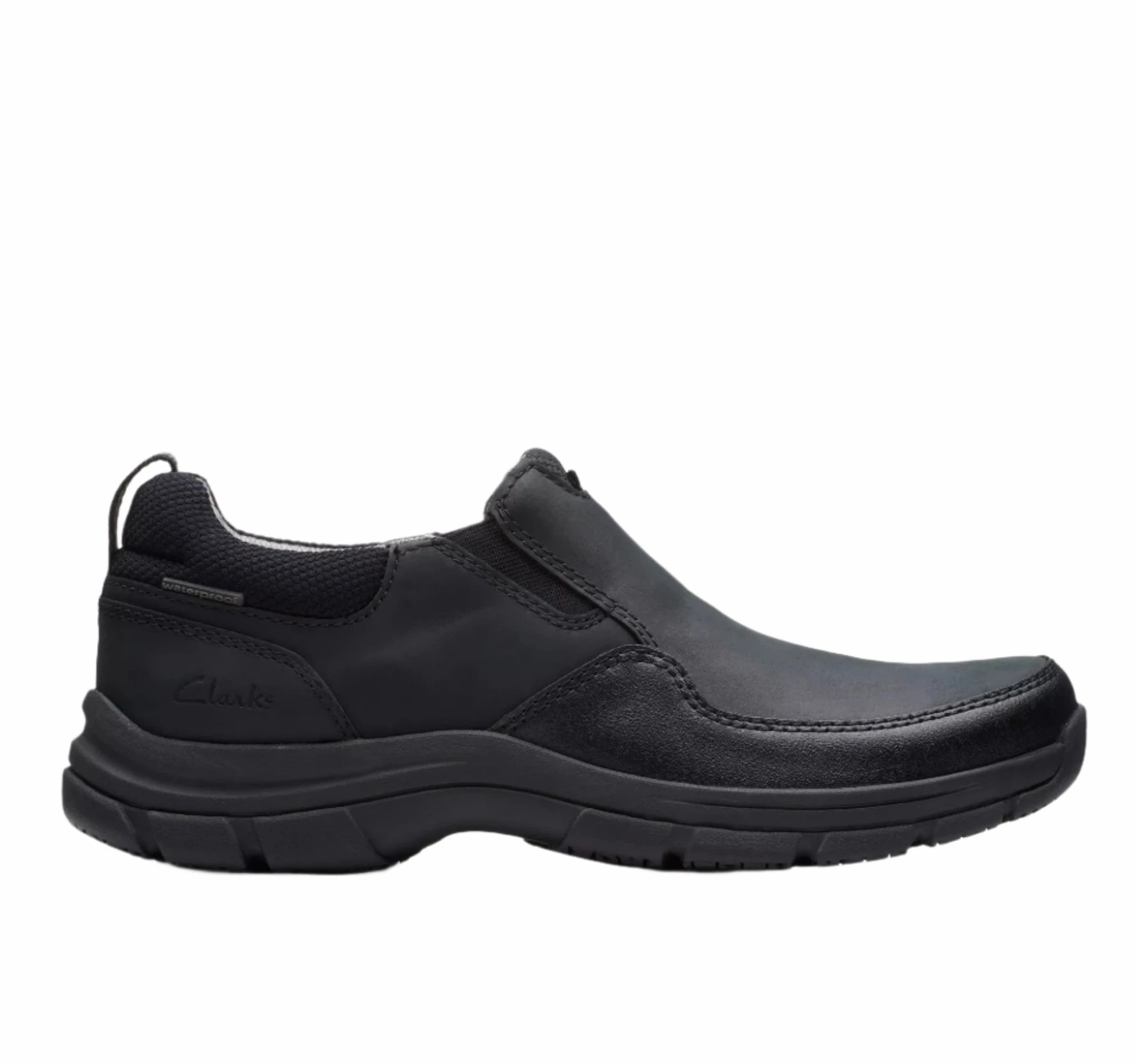 Street Run City Pace Clarks Men's Walpath Waterproof Step Slip-On - Black