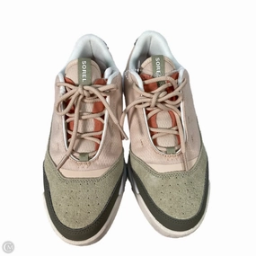 Zip Up Closure Minimalist Styling Shoes Sneakers By Sorel In Cream & Green, Size: 9