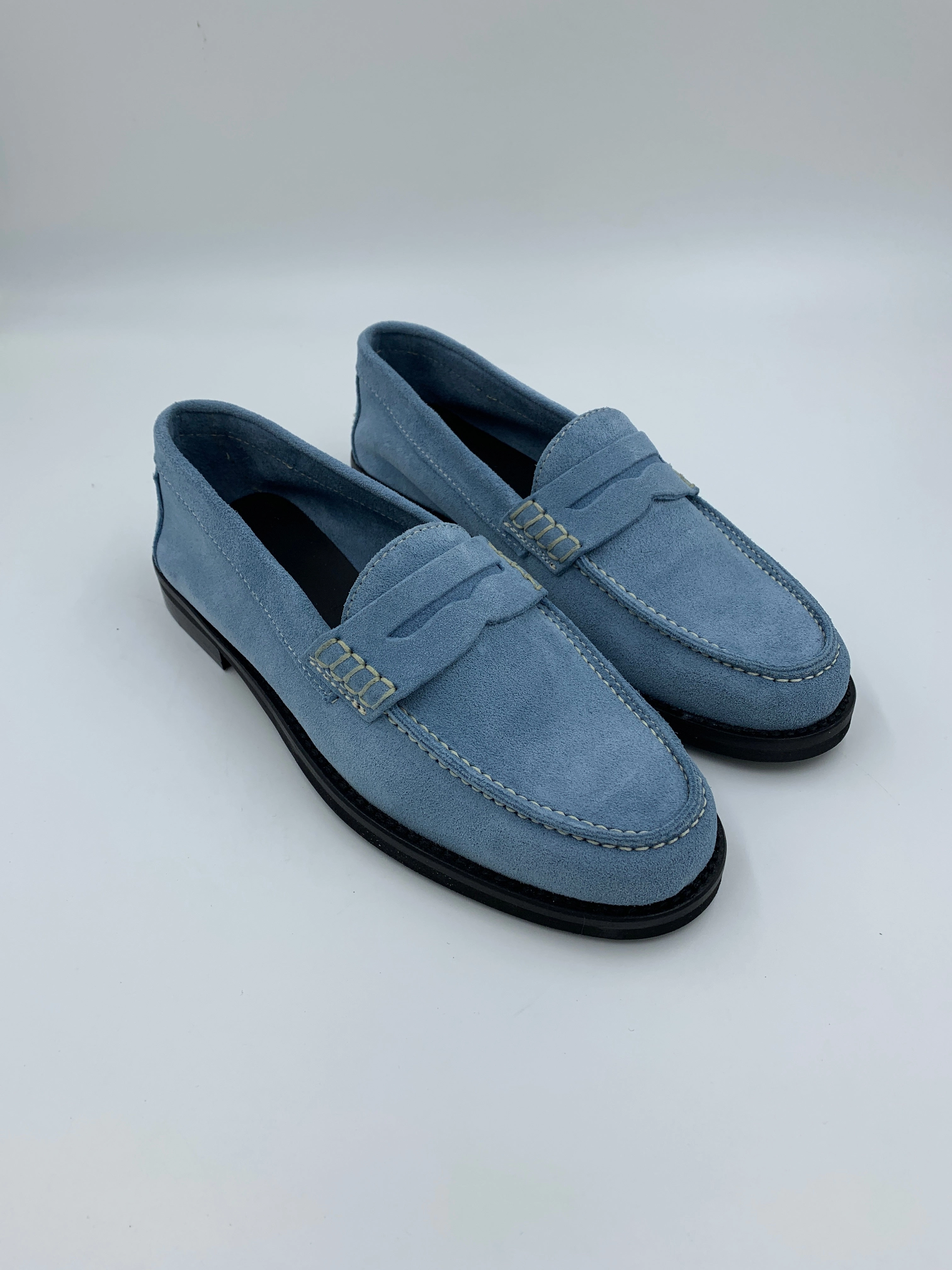 Elastic Imperfect Napoli Sky Suede Loafer