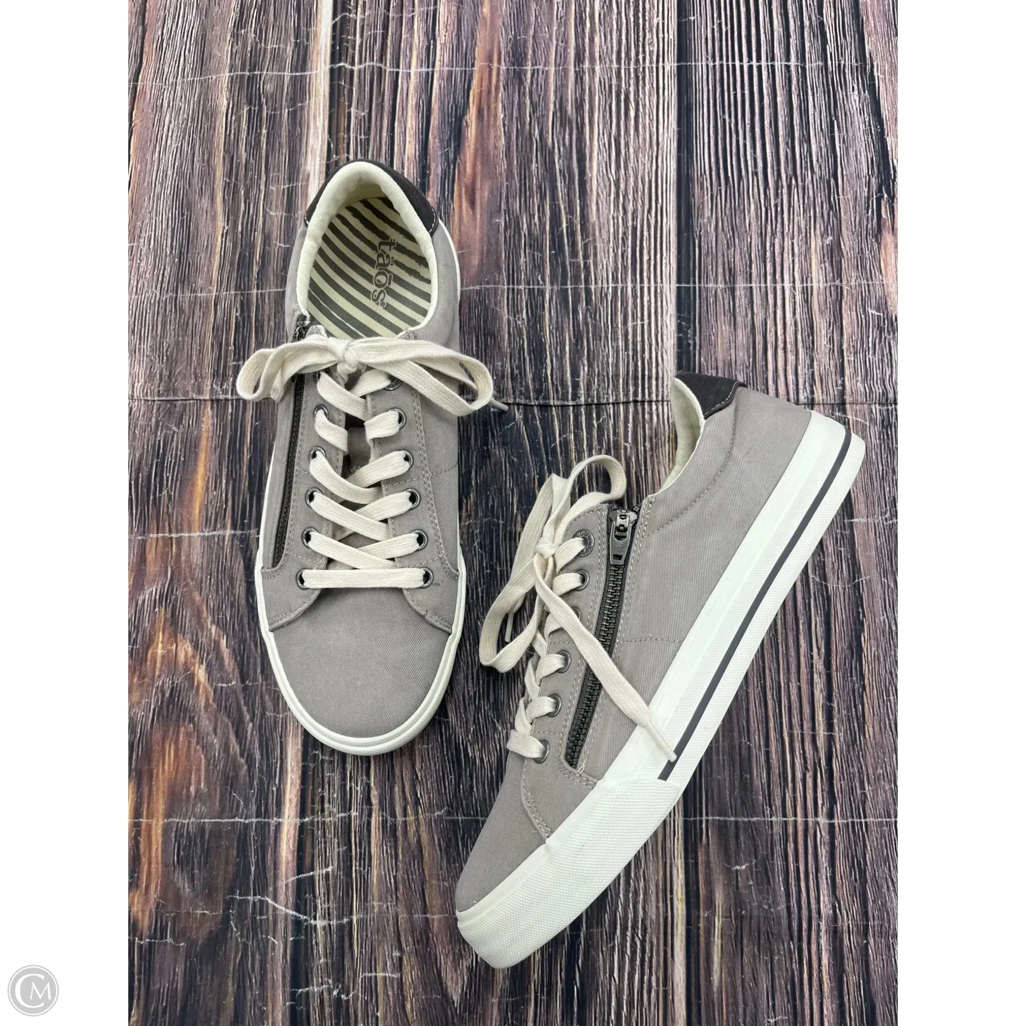 Custom Style Cushioned Memory Foam Shoes Sneakers By Taos In Grey, Size: 10