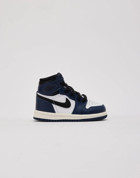 Mesh kids' shoes Striped kids' wear Jordan Air Jordan 1 Retro High OG 'Midnight Navy' Toddler