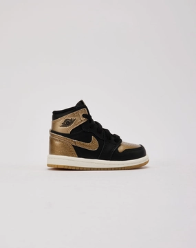 Jordan Air Jordan 1 Retro High OG Black And Gold Toddler Anti Fatigue Technology Arch Support Technology