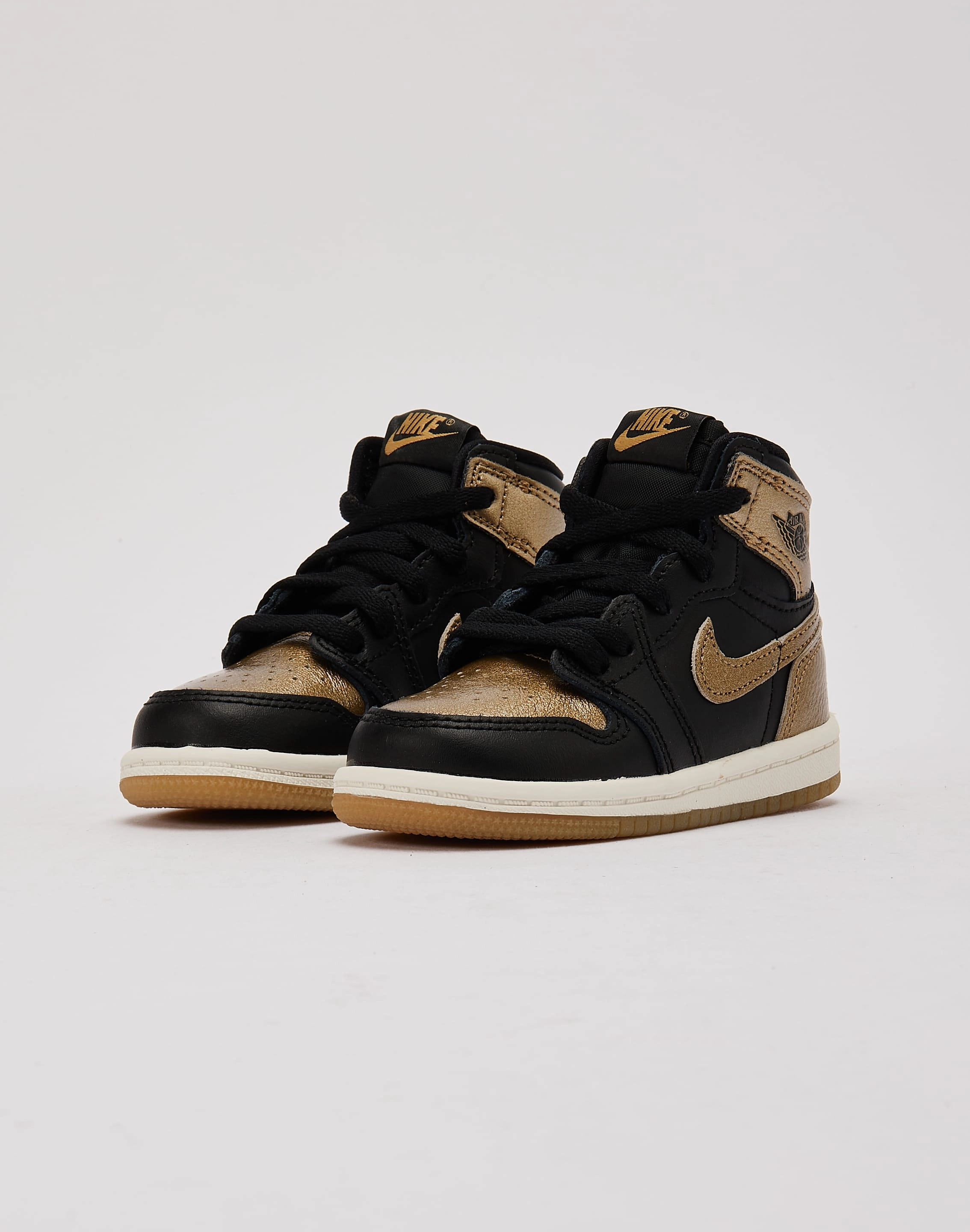 Kids' spring shoes Lightweight Jordan Air Jordan 1 Retro High OG Black And Gold Toddler