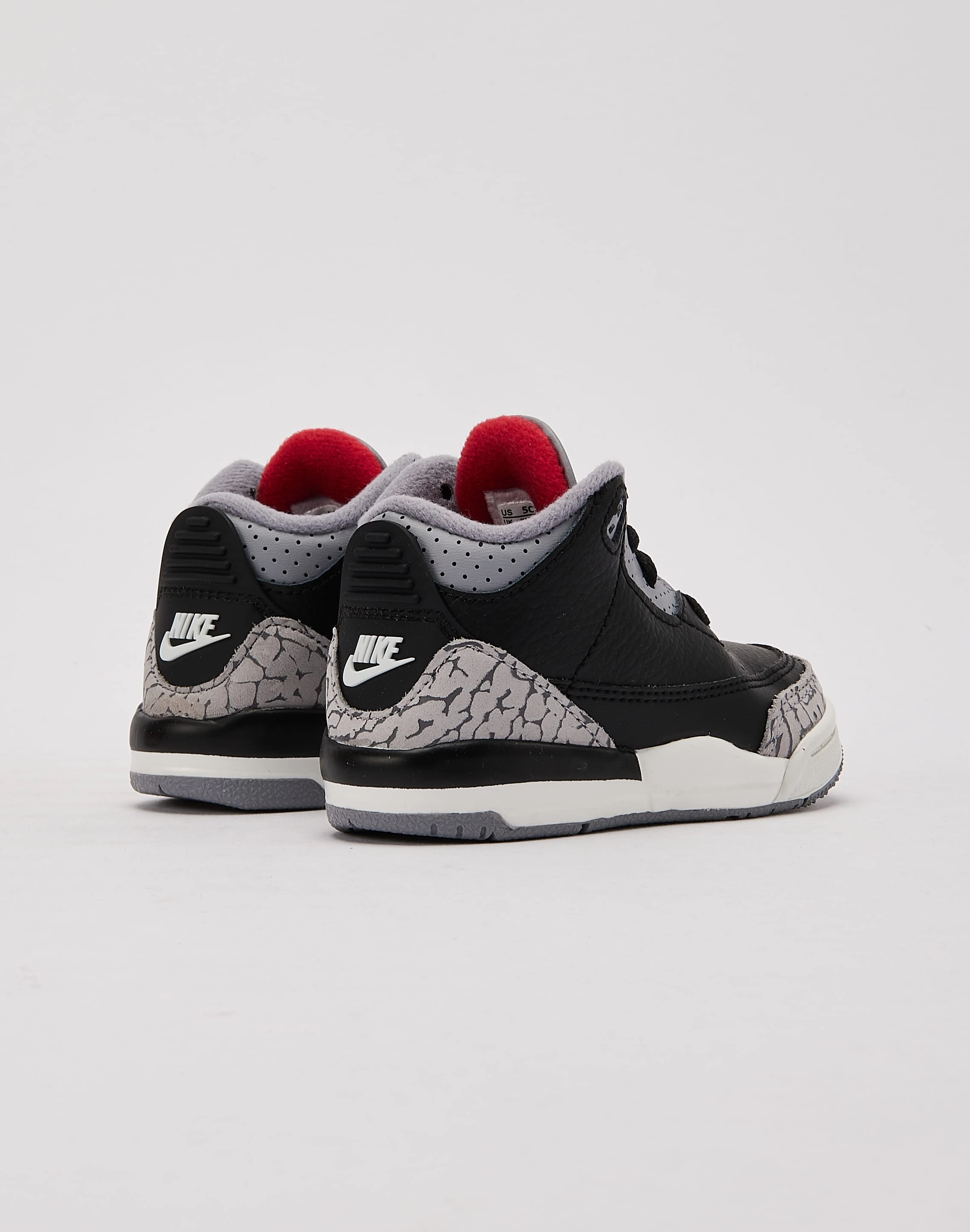 Jordan Air Jordan 3 Retro 'Black Cement' Toddler Durable Stitching Anti Skid Tread