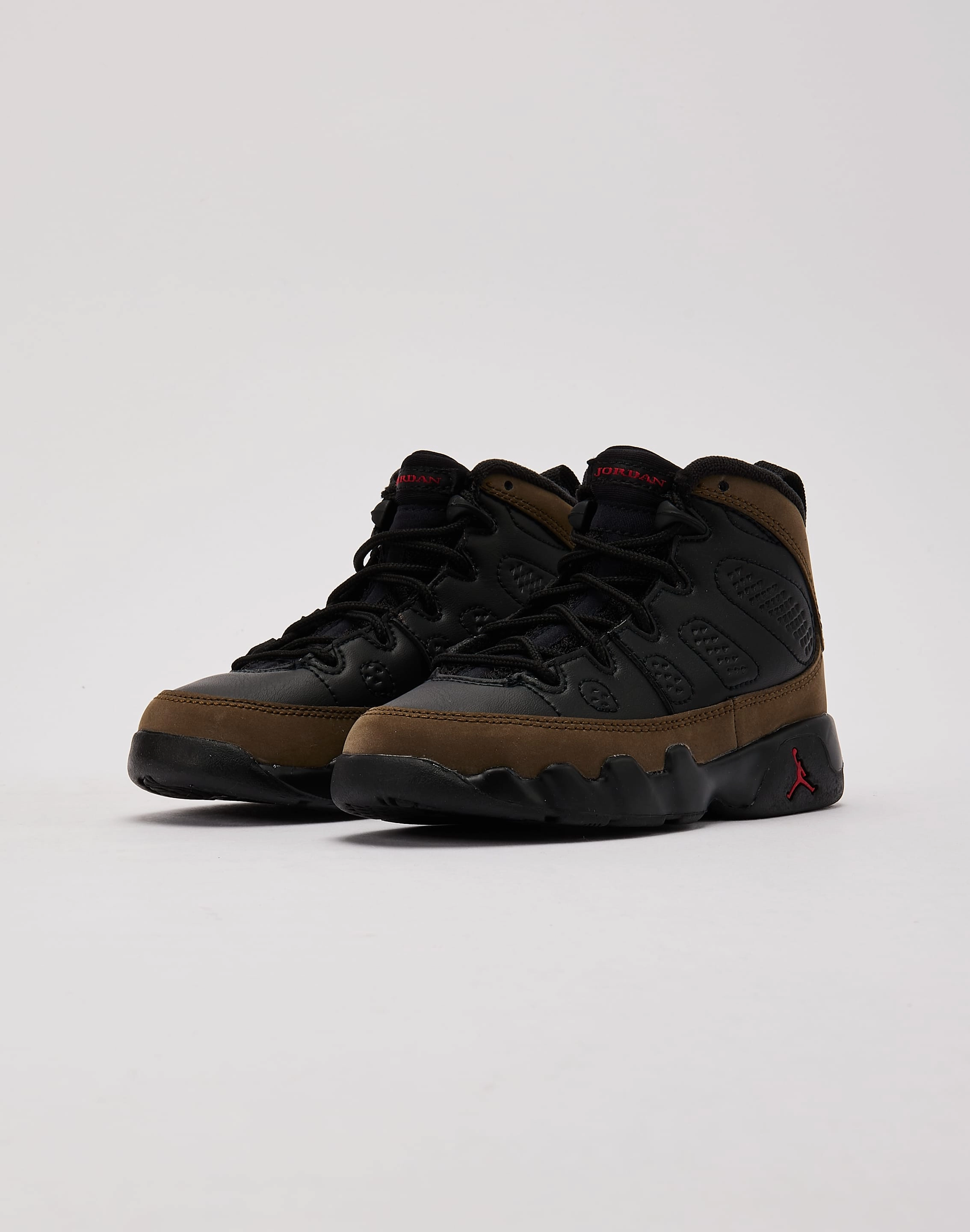 SeamlessConstruction Energy Return Cushioning Jordan Air Jordan 9 Retro 'Olive' Pre-School