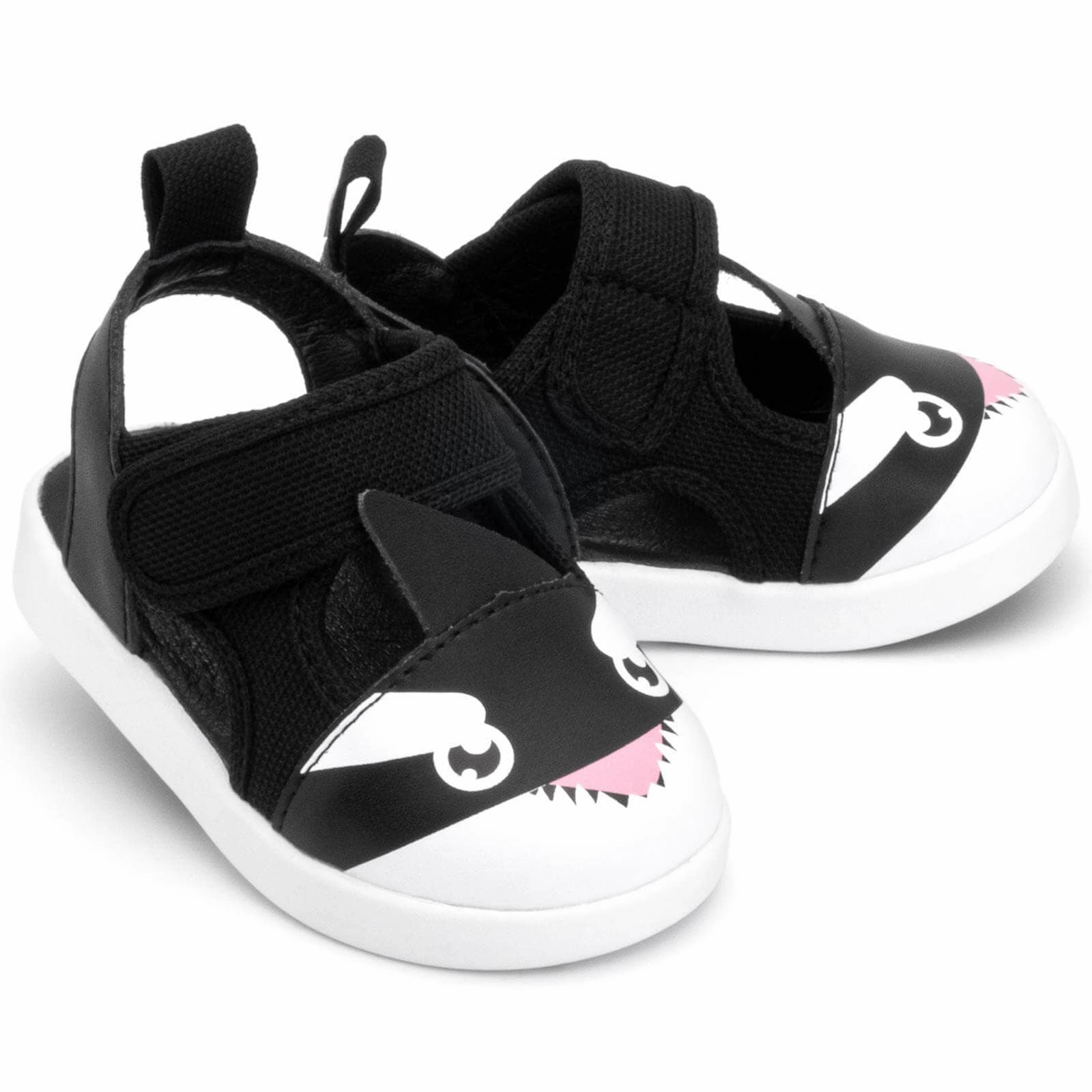 Killer Whale Squeaky Toddler Sandals | Black Soft Straps hollow design