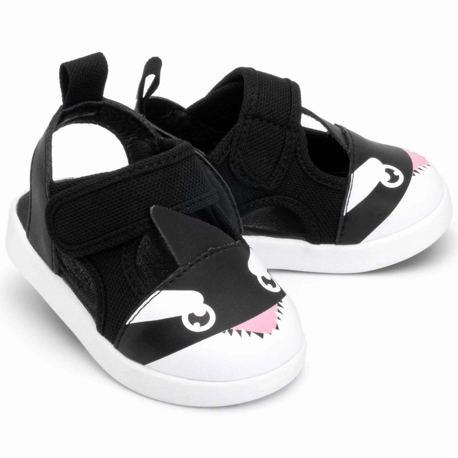 Killer Whale Squeaky Toddler Sandals | Black Chic Durable Lightweight