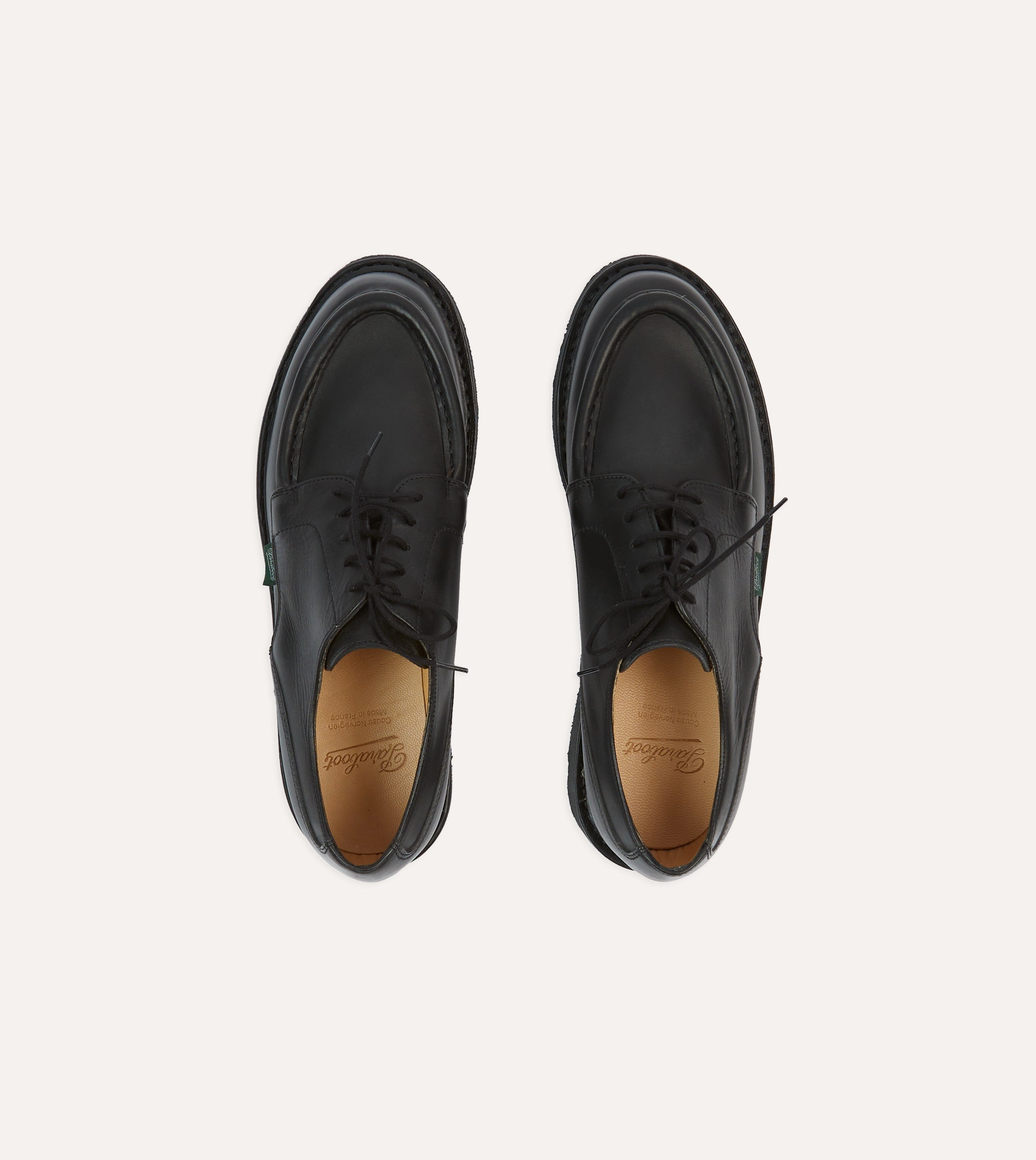 All Comfort Paraboot Villandry Noir Calf Leather Derby Shoe