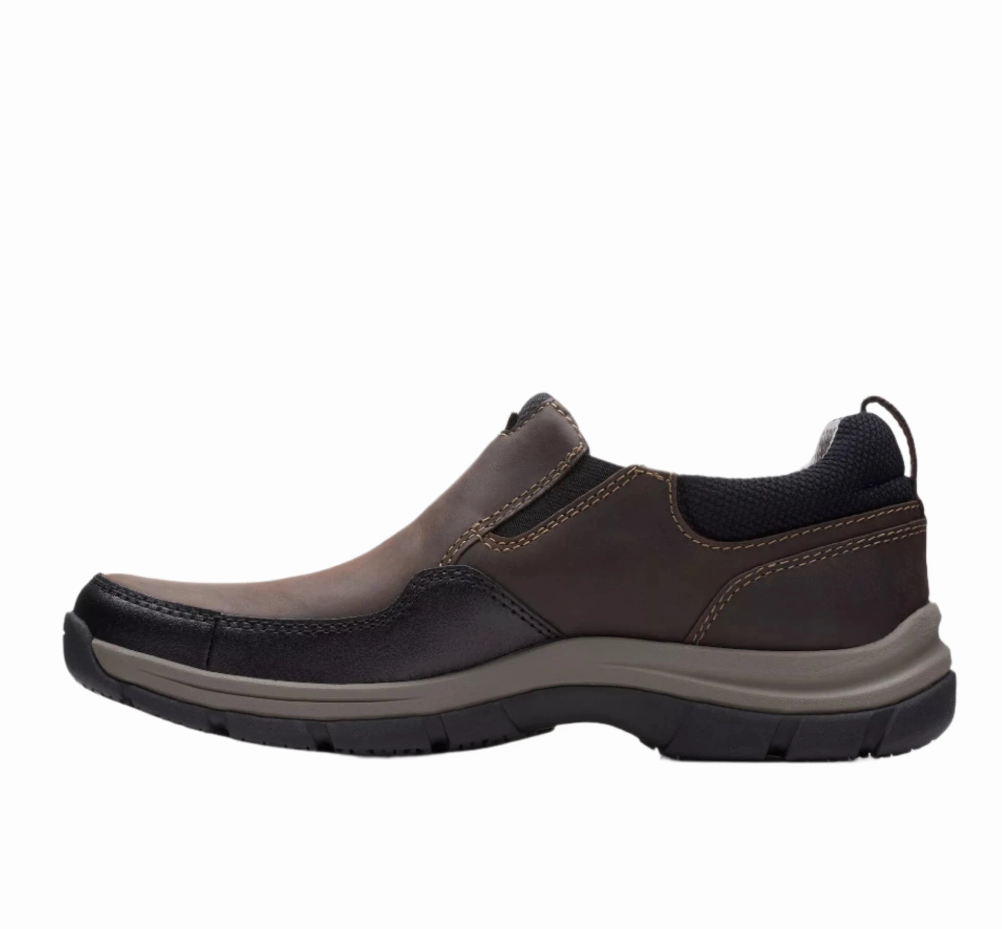 Clarks Men's Walpath Waterproof Step Slip-On - Dark Brown Easy Wear