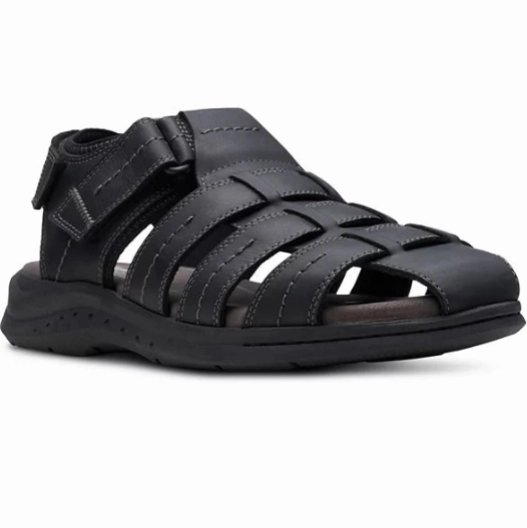 Flexible Fit City Adventure Clarks Men's Walkford Fish Sandel - Black