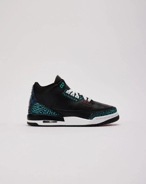 Jordan Air Jordan 3 Retro SE 'Black and Hyper Jade' Grade-School Padded collar