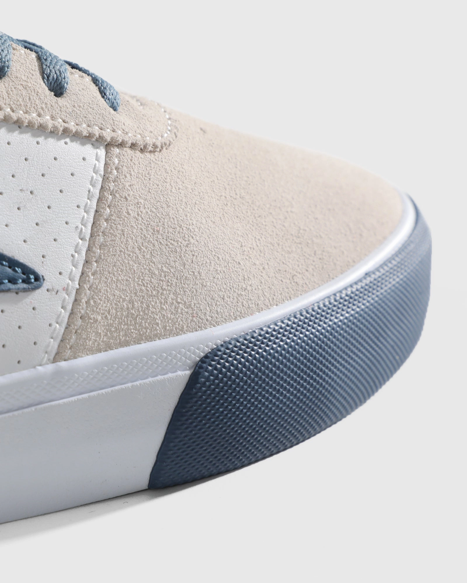 Manchester - White Suede Navy Perf School Day Snow Grip