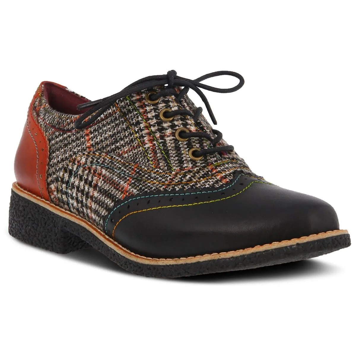 Smooth Leather L`Artiste  by Spring Step Women's Muggiasti Oxford - Black Multi