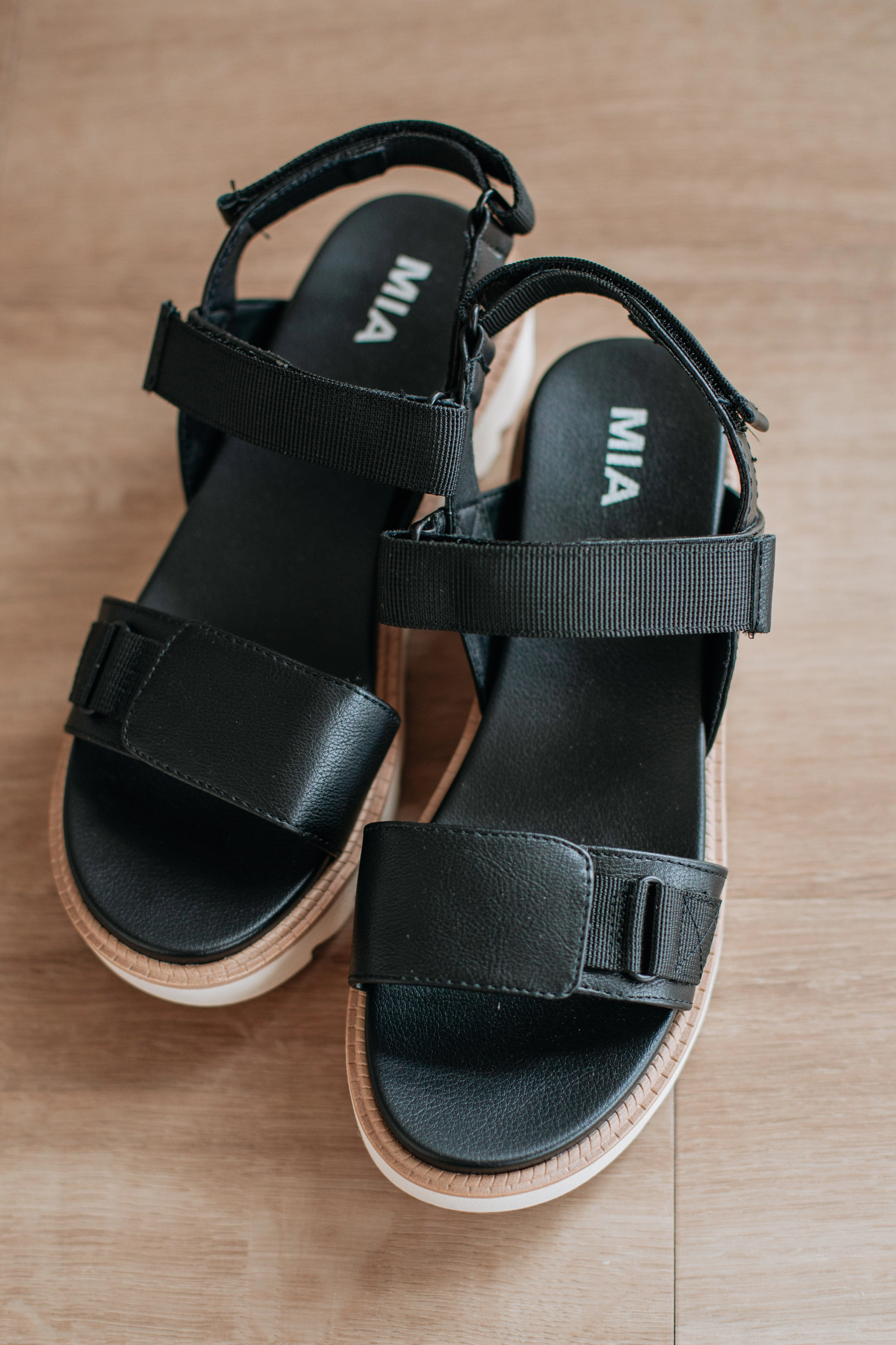 Wide Path Surf Mode Meet Me Later Sandals - Black