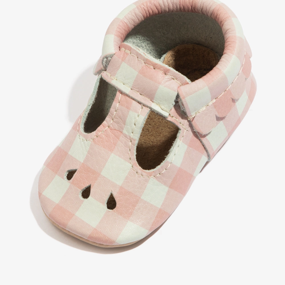 Multi Density Foam Melon Gingham Mary Jane Baby Shoe