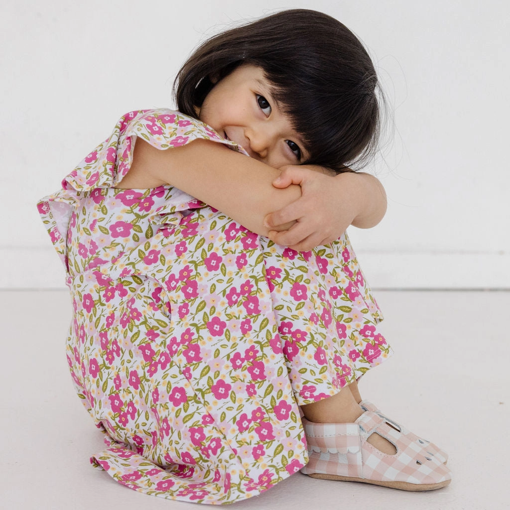 Melon Gingham Mary Jane Baby Shoe FlexibleRubber DoubleStitchedSeam