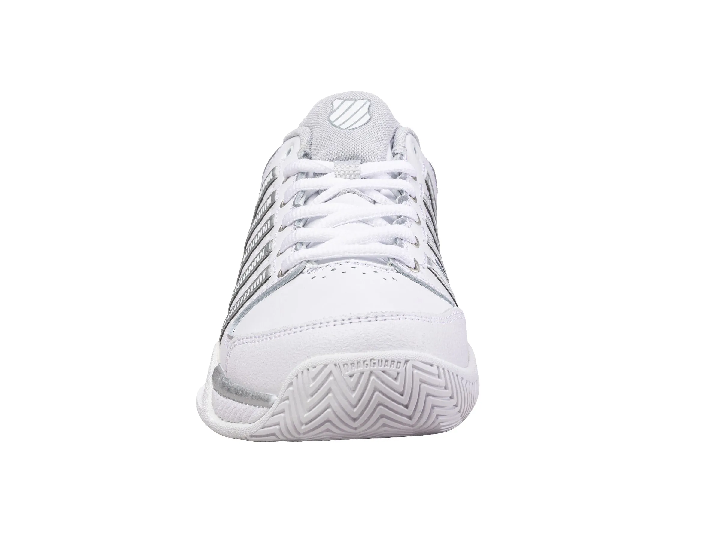 93379-107-M | WOMENS HYPERCOURT EXPRESS LEATHER | WHITE/SILVER/GLACIER GRAY Firm Lock