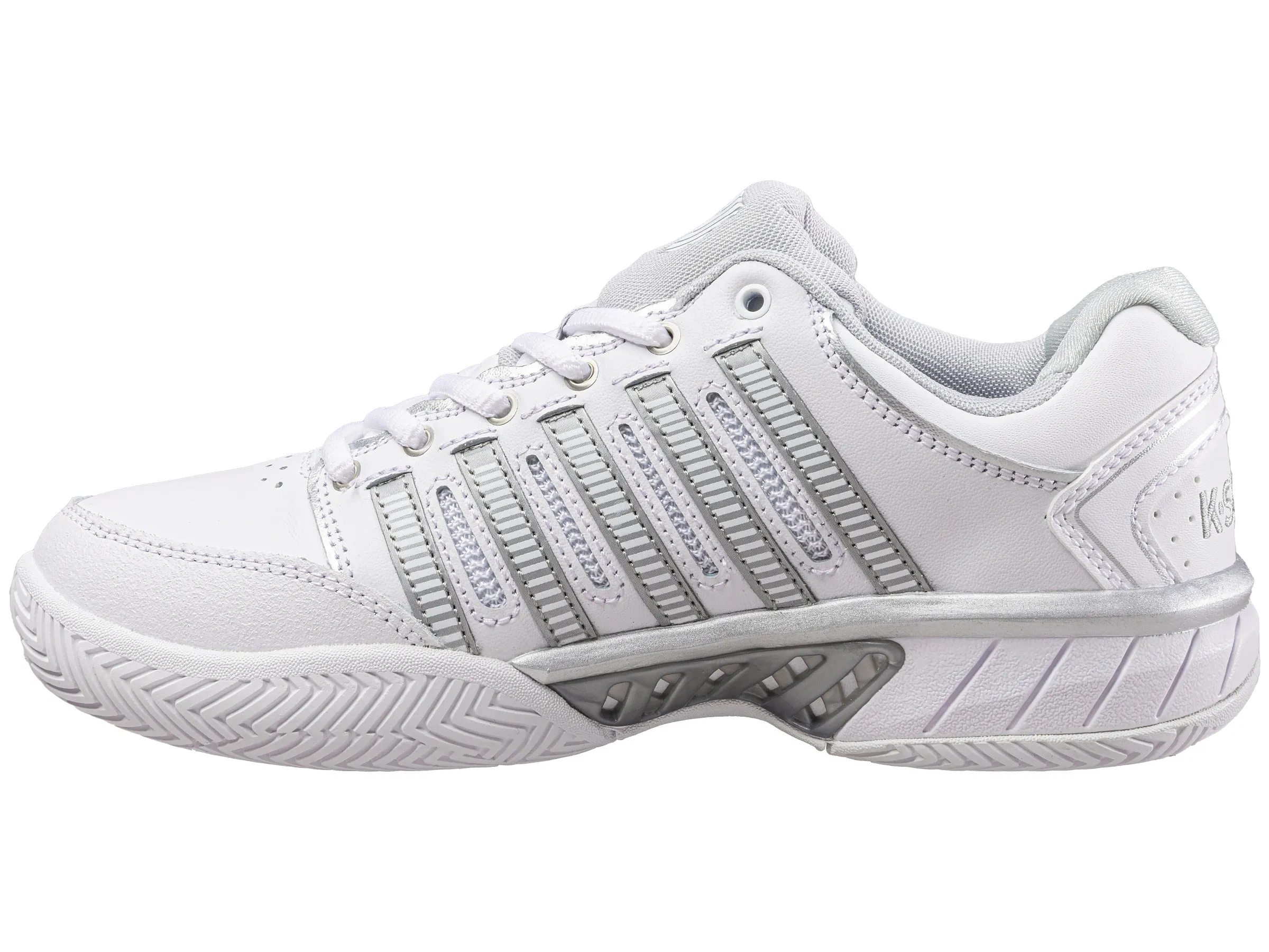 93379-107-M | WOMENS HYPERCOURT EXPRESS LEATHER | WHITE/SILVER/GLACIER GRAY Street Mood Rolling Motion Support