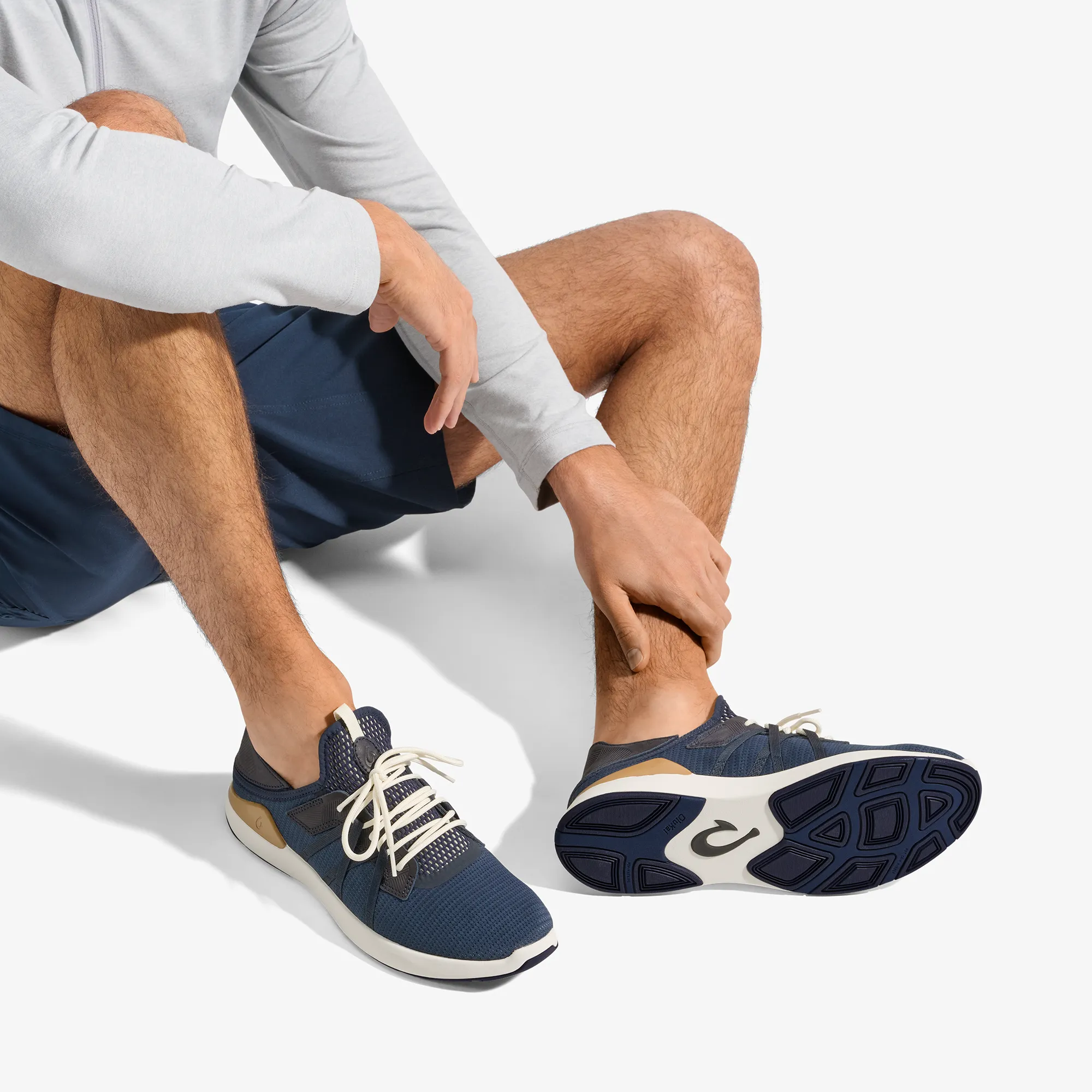 Non Toxic Materials Trendy Outdoor Shoes Mio L - Trench Blue / Natural High Fashion Sandals