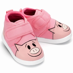 Mo Willems' Piggie Squeaky Toddler Shoes | Pink Ankle Support Carry Easy