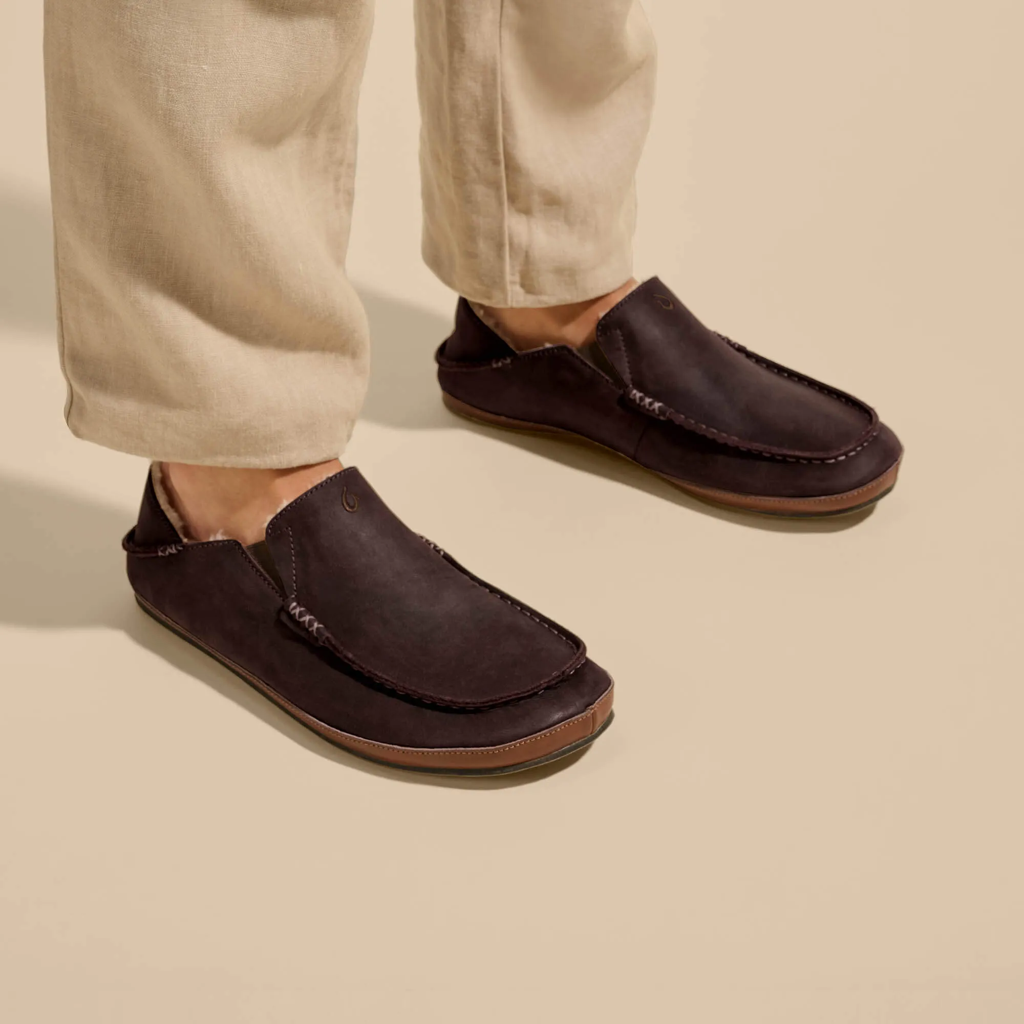 Ventilated Upper Lightweight Sole Molo Slipper - Dark Wood