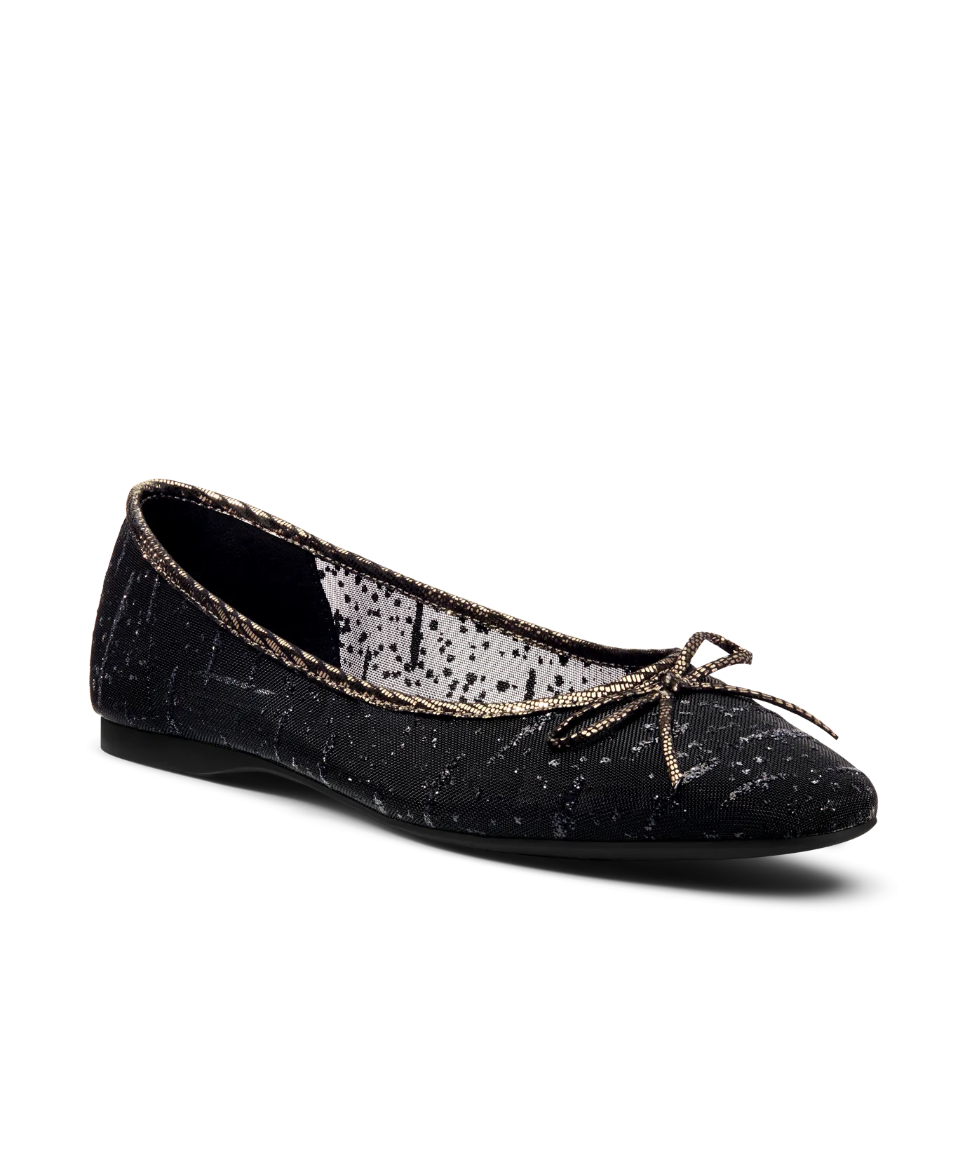 Easygoing Comfort Style Run The Songbird - Black Mesh Sparkle