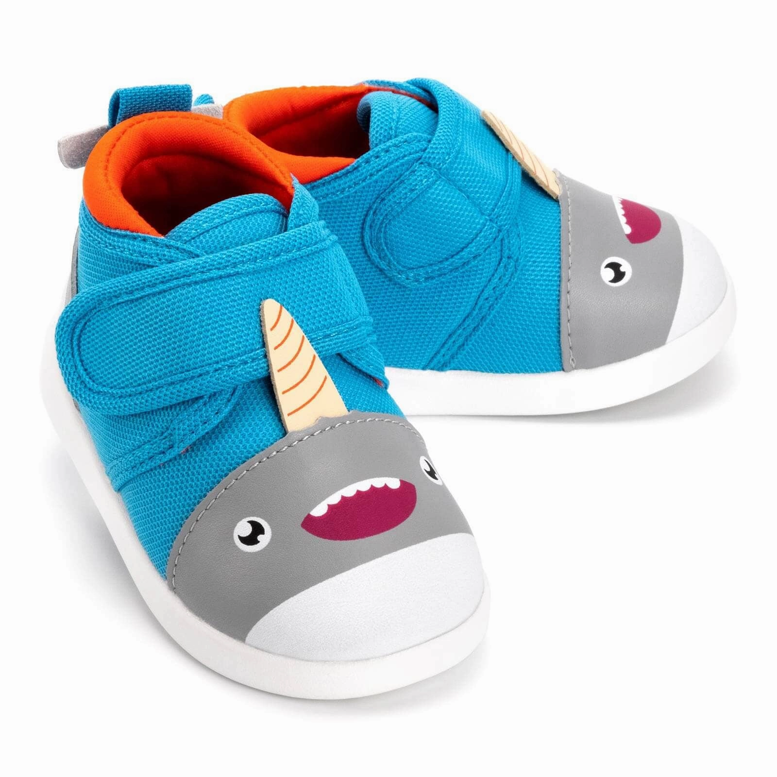 Velvet Rich Narwhal Squeaky Toddler Shoes | Blue