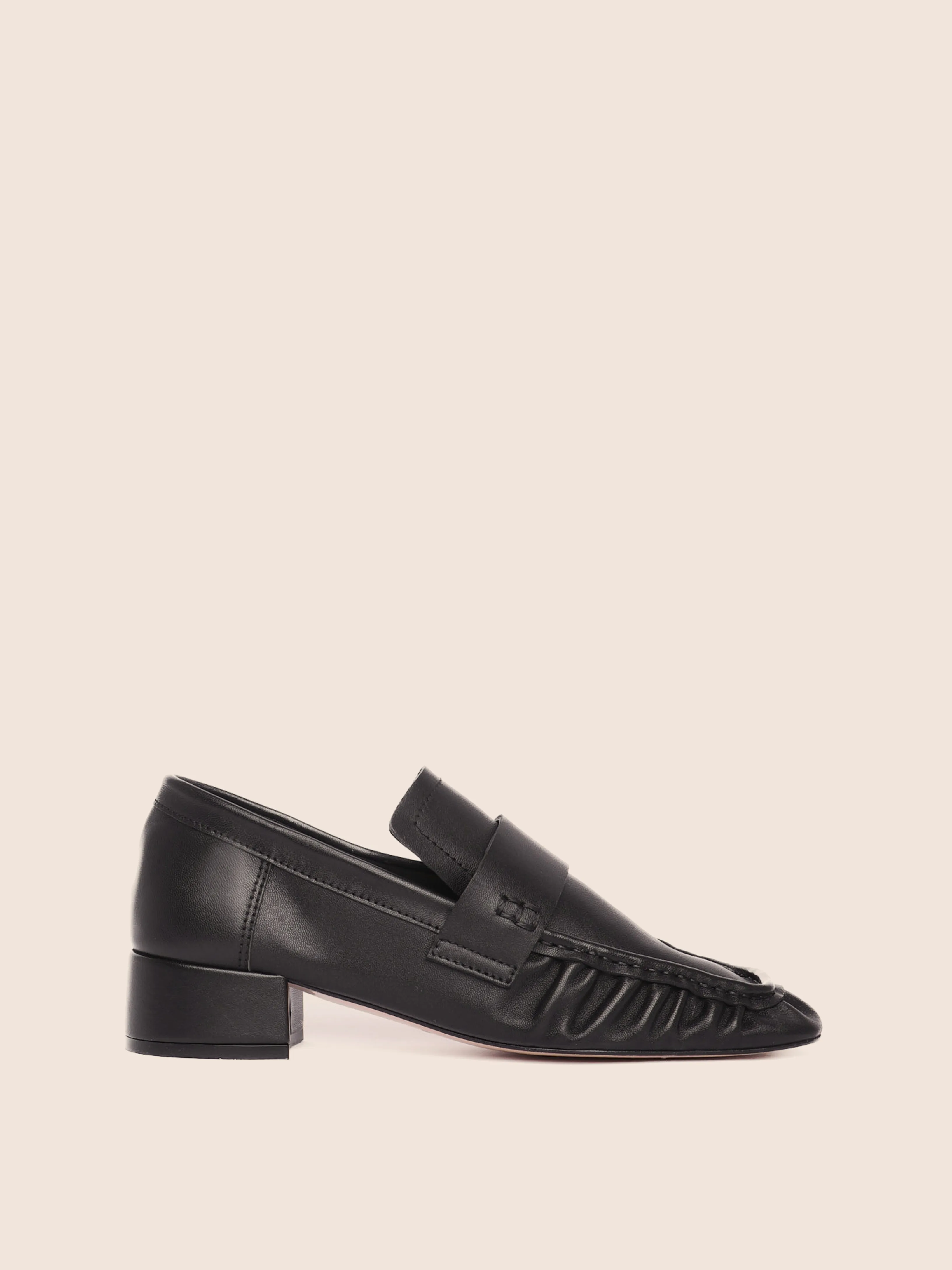 Navas Black Loafer Rubber Sole