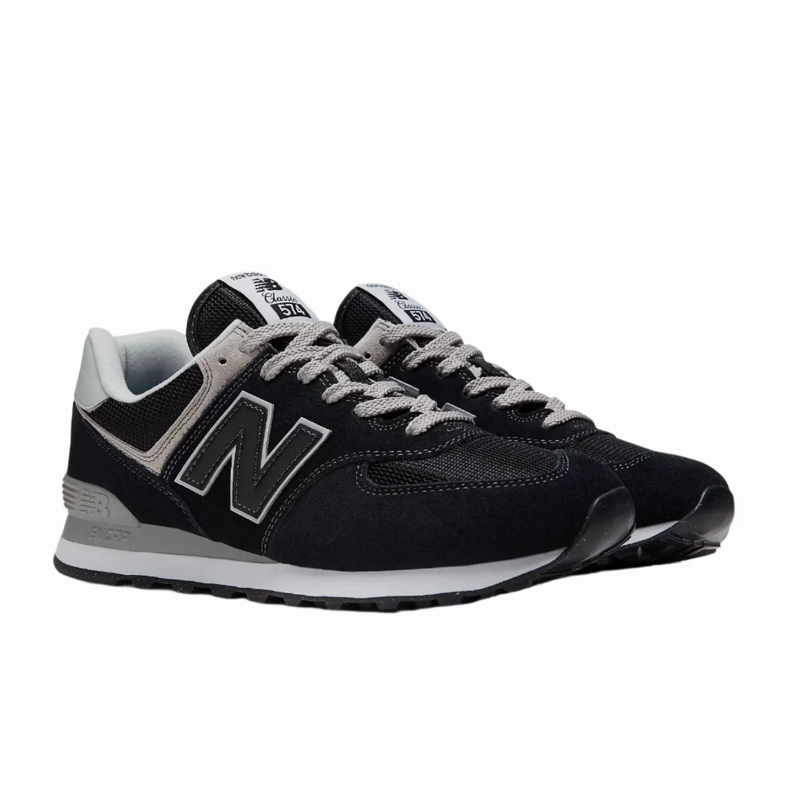 High Rebound Midsole Breathable Material New Balance Men's 574 Core Sneaker - Black/White
