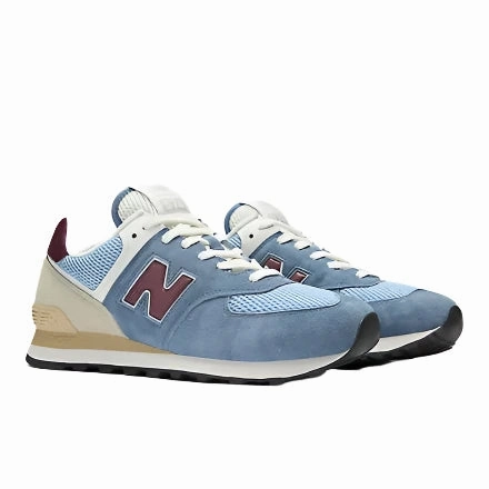 New Balance Men's 574 Sneaker - Shoreline Blue with Stillwater Anti Odor Urban Stroll