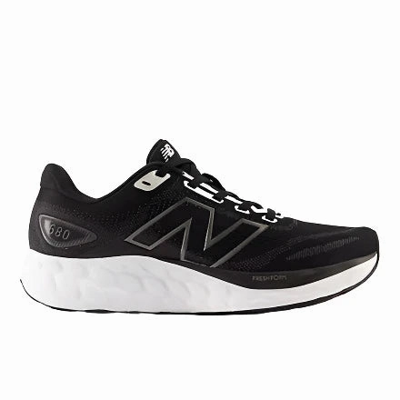 New Balance Men's Fresh Foam 680 V8 Sneaker - Black/White Ergonomic City Adventure