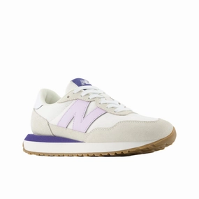 Anti Odor Technology Breathable Airflow Channels New Balance Women's S237 V1 Sporty Sneaker - Sea Salt